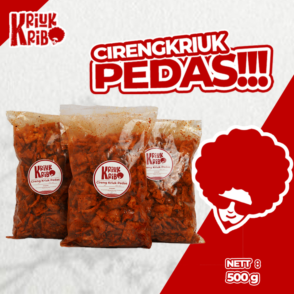 

Kriuk Kribo Cireng Kriuk Pedas 500GR Bundling 3 pcs