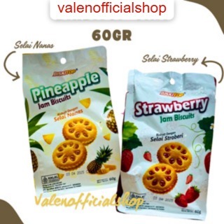 

[VLN] JAM BISCUITS - Biskitop Jam Kemasan rasa Nanas dan Strawberry 60gr Rasa Pineapple Selai Nanas/Strawberry Selai Strawberry Expired Masih Lama