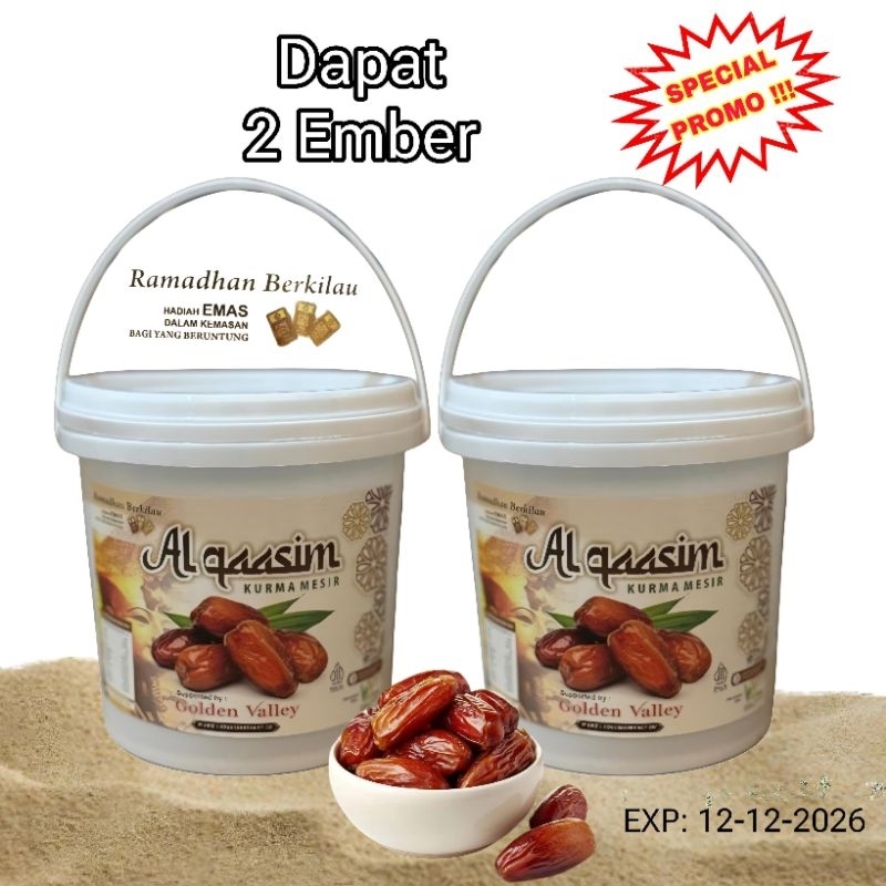 

( 2 EMBER) KURMA AL QAaSIM KEMASAN EMBER KURMA SEGAR KURMA MANIS BARU exp 2026