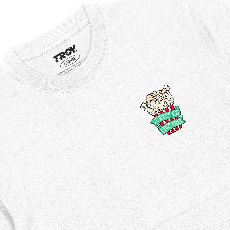 Troy Company Kaos Pria Lengan Pendek Putih - Show Live Tshirt White MTD 2282