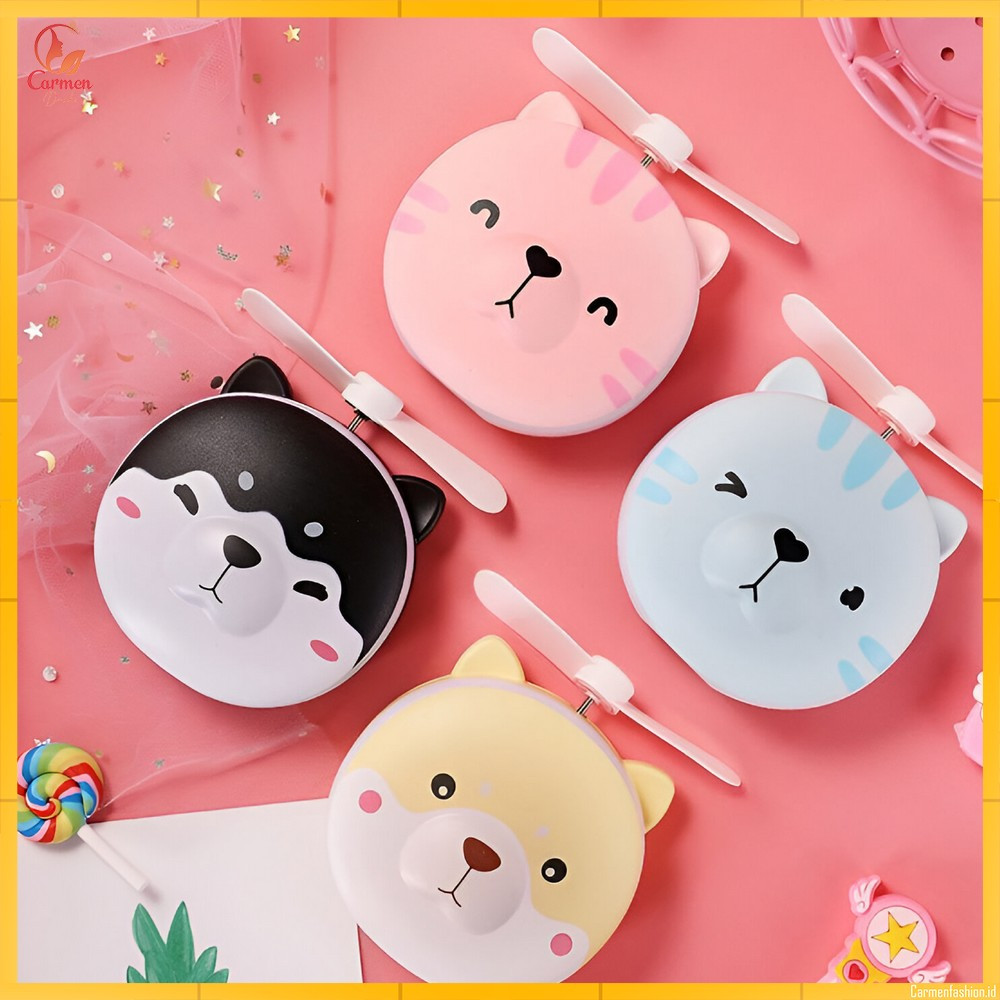 Kipas Angin Lampu Karakter / Kipas Cermin Led 3in1 / Kipas Angin Kaca Lampu Mini CF K36