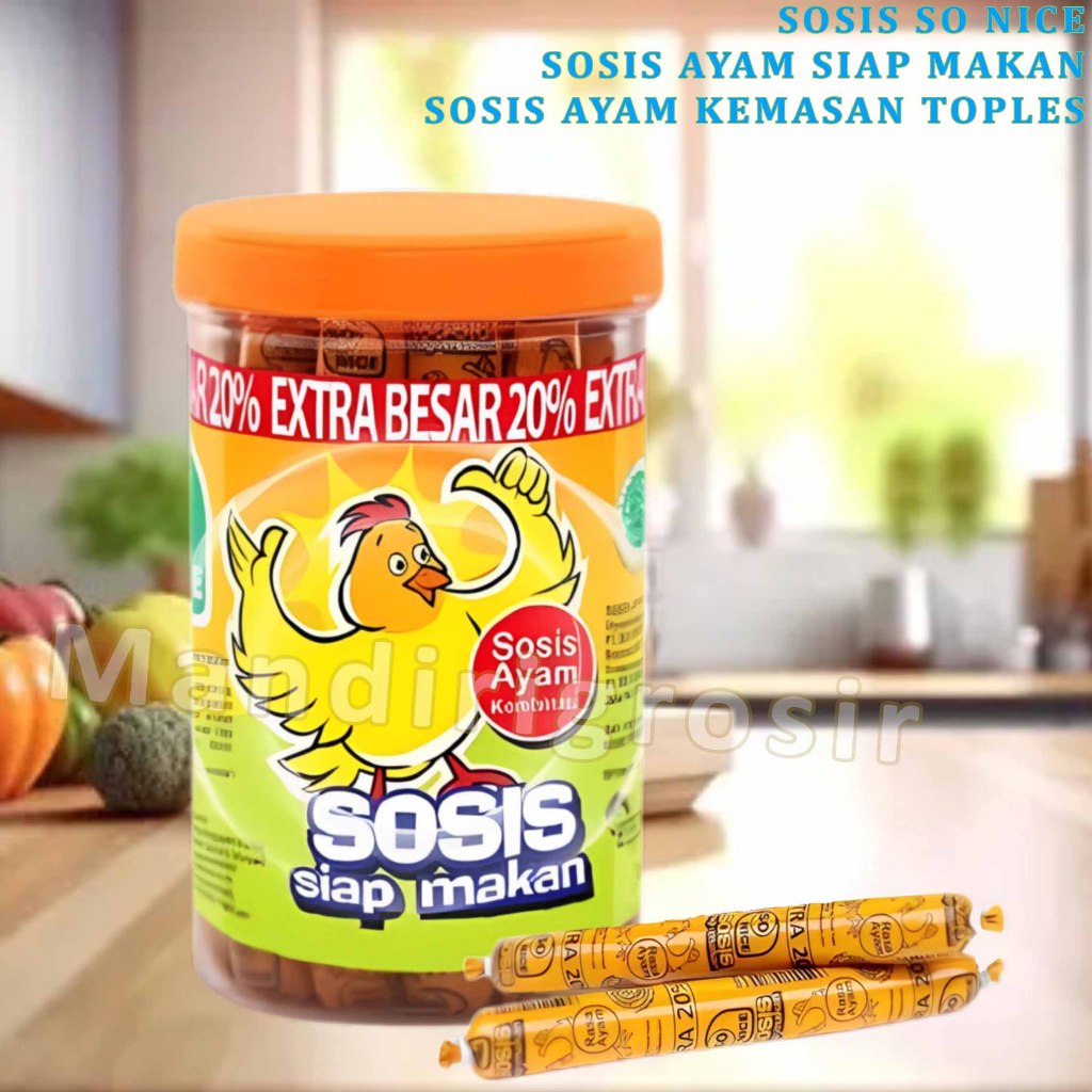 

Sosis Rasa Ayam Siap Makan * Sosis So Nice * Sosis Ayam Kemasan Toples * 24S