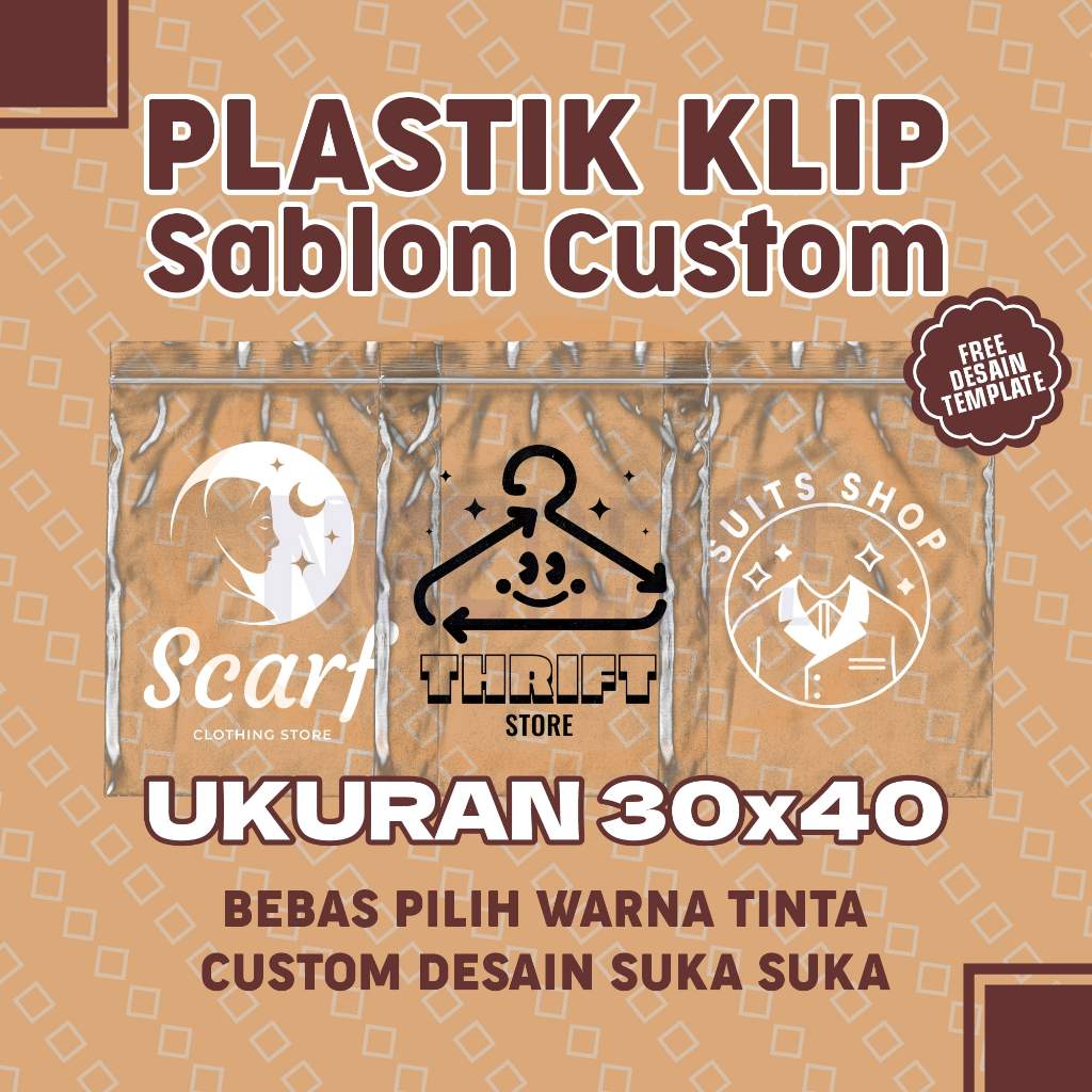 Sablon Plastik Klip Transparant Custom Ukuran 30x40 / Plastik Klip Bening Sablon