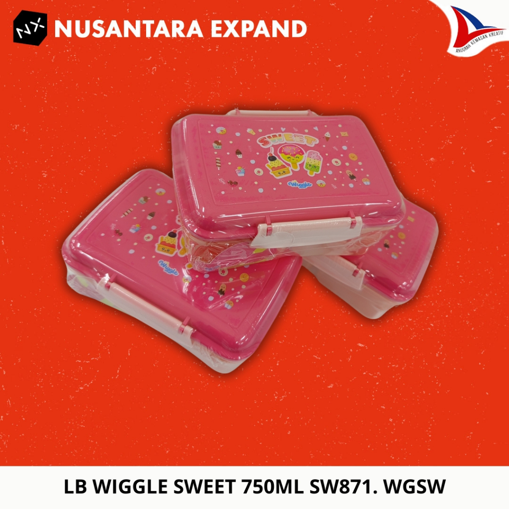 Kotak Makan  Lunch Box Wiggle Sweet Technoplast Ukuran 750ml 1 Pcs