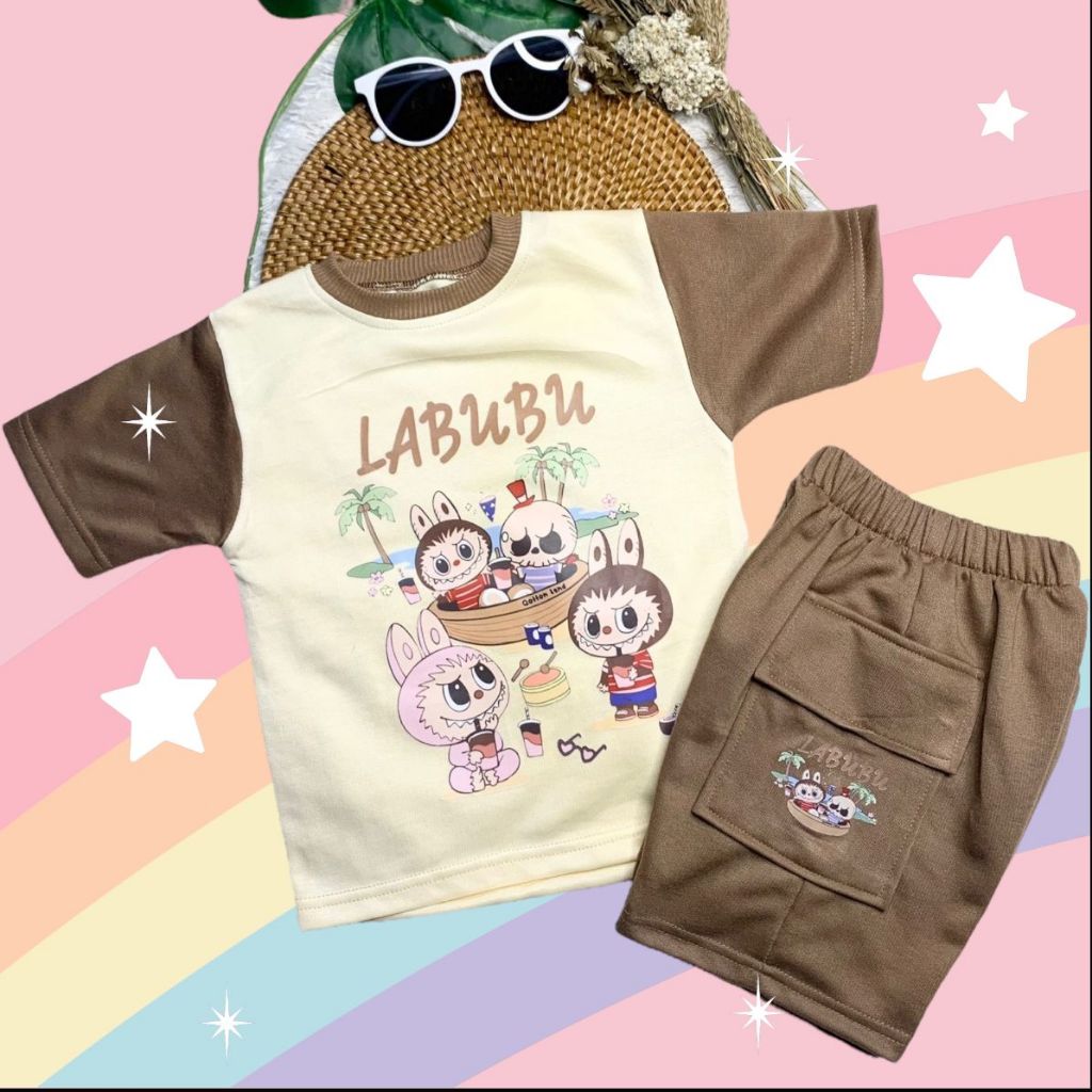 SETELAN BAJU ANAK SETELAN ANAK LABUBU 3-10 TAHUN SETELAN ANAK LAKI LAKI DAN PEREMPUAN TERBARU LABUBU