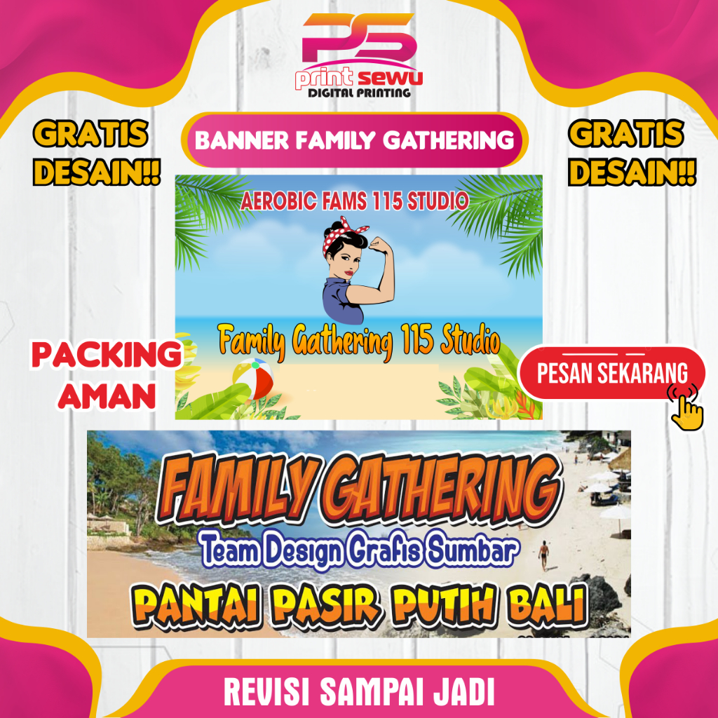 CETAK BANNER/SPANDUK FAMILY GATHERING | BANNER CUSTOM | BISA GRATIS DESAIN & REVISI SAMPAI JADI