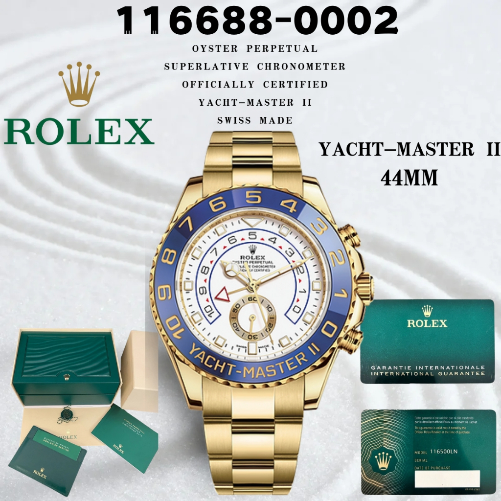 Rolex 100% Jam Tangan Rolex Asli M116688-0002 Yacht-Master II Series Jam Tangan Safir Cermin Pria da
