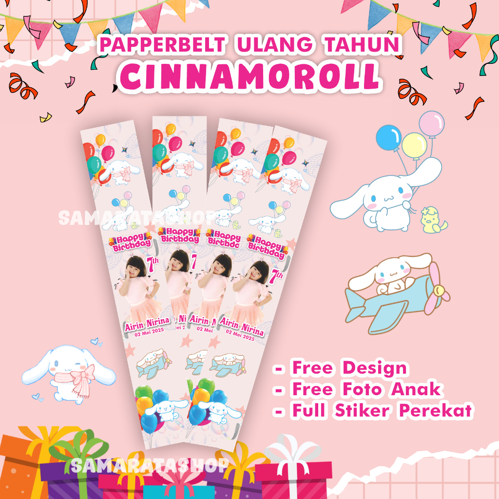 

Paper Belt Cinamonroll Stiker Belt Kotak Nasi Ulang Tahun Tema Cinamonroll