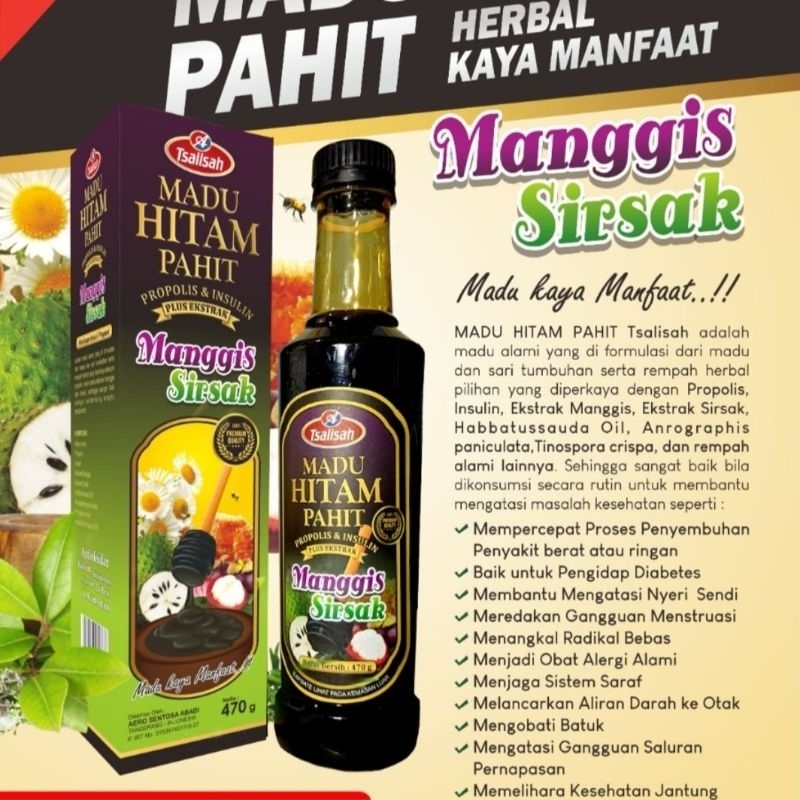 

Tsalisah Madu Hitam Pahit 470 g / Madu Hitam Pahit Tsalisah / madu hitam pahit Manggis Sirsak