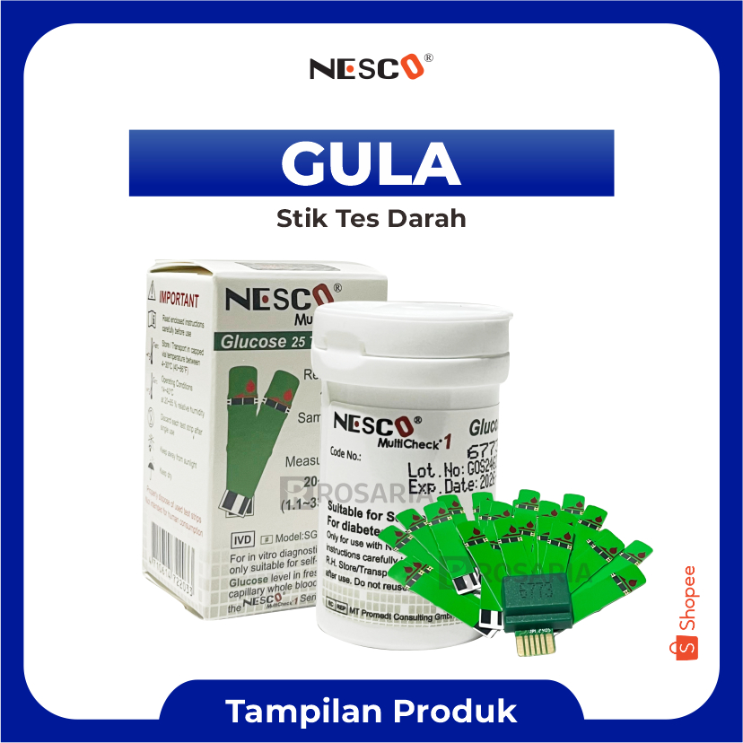 STRIP GULA DARAH NESCO Stik GCU Glucose Tes Gula Darah