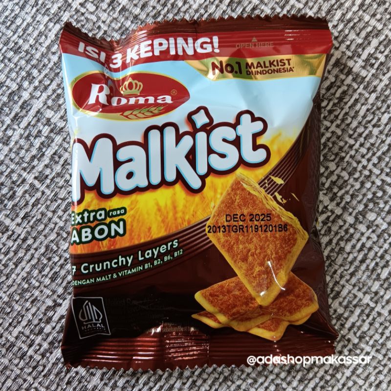 

Roma Malkist Abon / Crackers / Cokelat / Cokelat Kelapa / Keju Manis / Kopyor