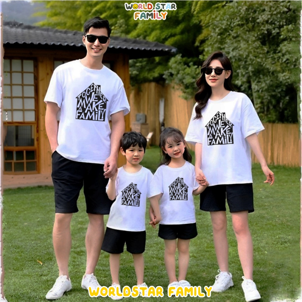 WSF Kaos Couple Keluarga TOGETHER WE MAKE FAMILY  Kaos Couple Keluarga  TERSEDIA HADIAH GRATIS Lucu 