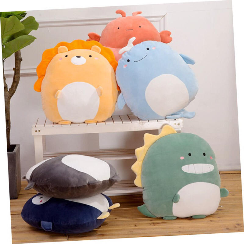Miniso Pillow Flat doll dinosaurus lion / Boneka tipis bantal singa dinosaurus