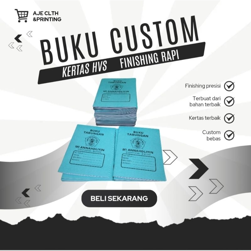 

Buku penghubung/tabungan/keuangan sekolah atau ngaji dengan desain khusus