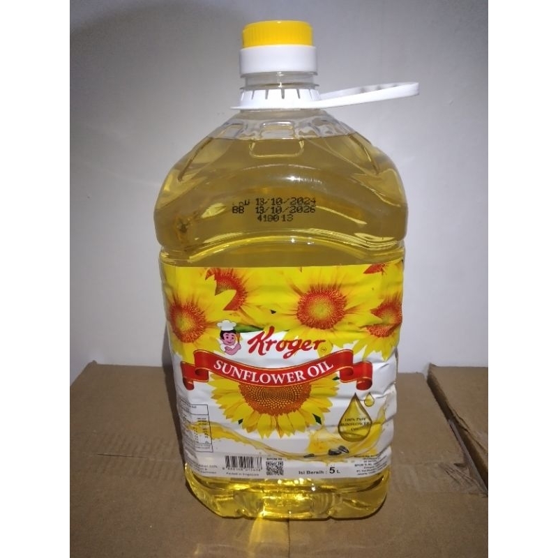 

kroger sunflower oil 5 liter ( minyak biji bunga matahari )