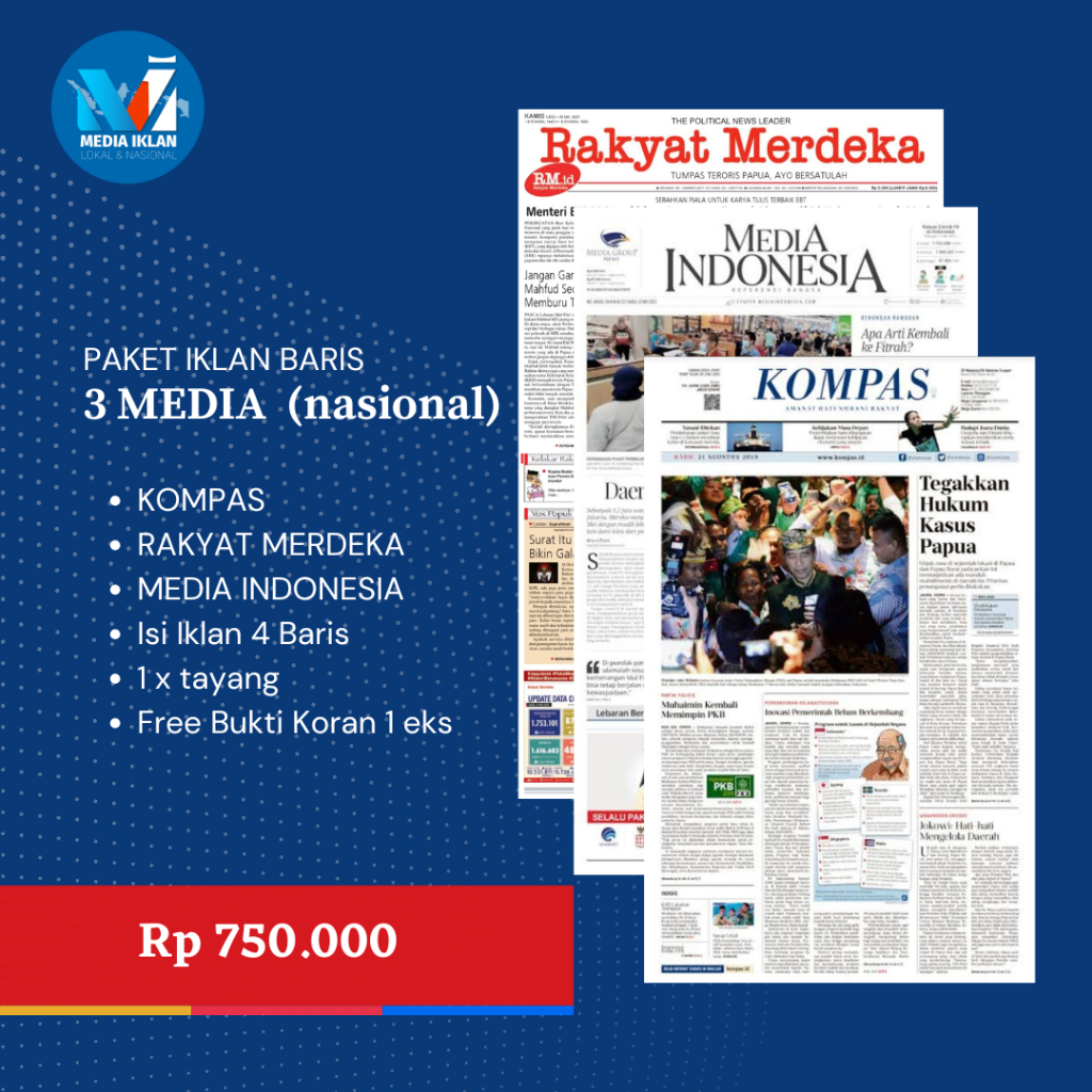IKLAN KORAN KEHILANGAN BPKB STNK AJB SHM PAKET 3 MEDIA NASIONAL