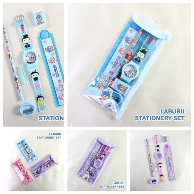 

Jam Tangan Anak Labubu + Perlengkapan Sekolah Set 6 in 1 alat tulis