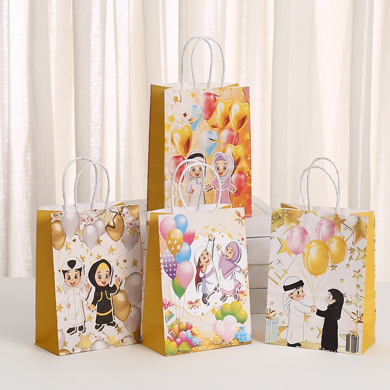 

Satuan- Paperbag lucu anak ISLAMI Ultah Lebaran Ramadhan/ Tas Kado Idul Fitri Ramadhan Lebaran motif cowo cewe