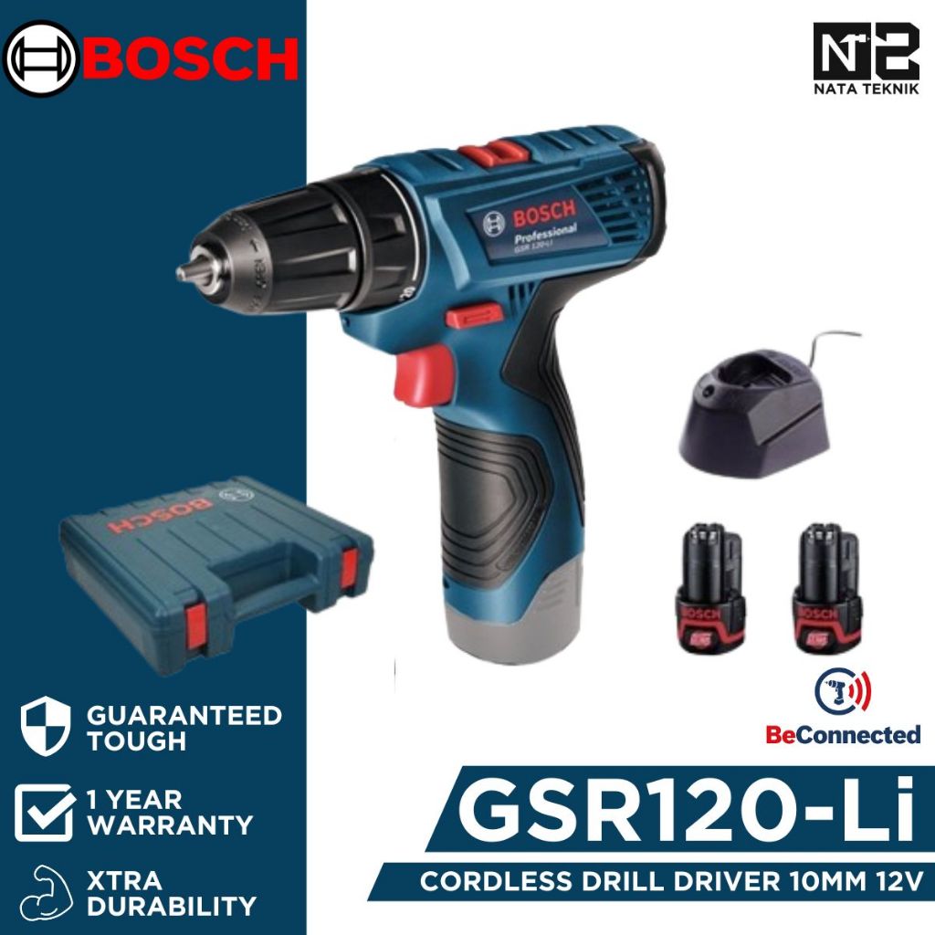 BOSCH GSR 120Li Mesin Bor Baterai 12V 10mm - Cordless Drill Driver 12V BOSCH GSR 120-Li