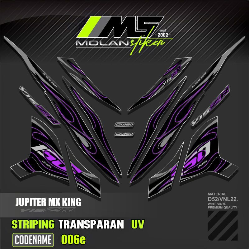Decal Sticker Striping Variasi Transparan Uv Mx King 150 Yamaha Jupiter Mx King 150 Y15ZR Y16ZR SNIP