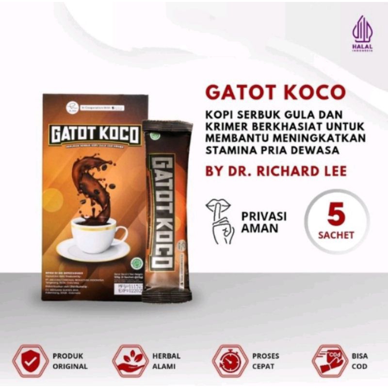 

100% Original Kopi Gatot Koco Dr.Ricard Lee - Gatot Koco Minuman Kesehatan Pria Resmi BPOM isi 5 Sachet