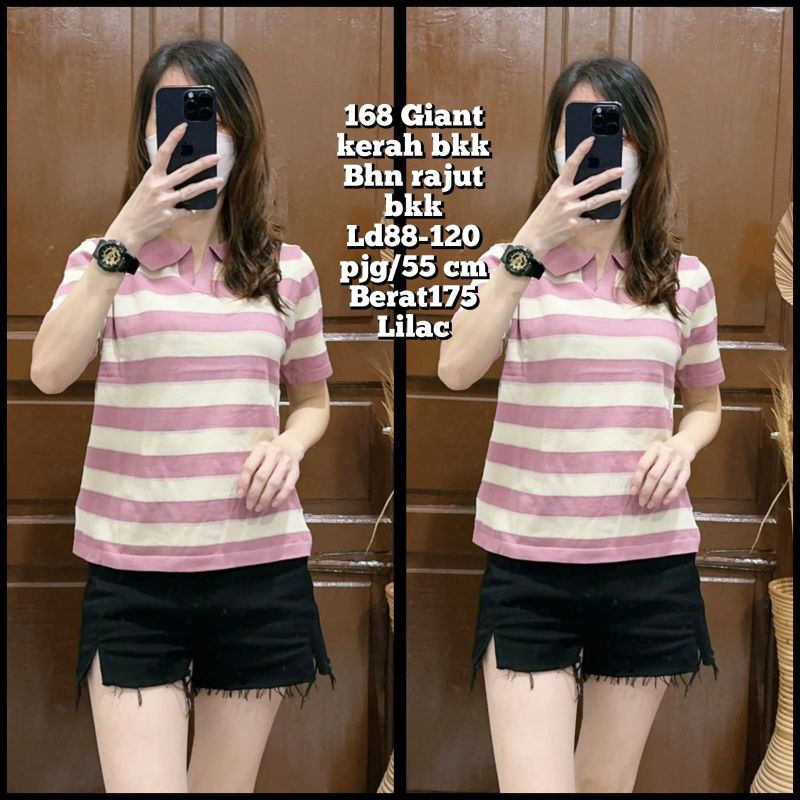 168 Giant Baju Kerah Bangkok Rajut Wanita/Atasan Knit Wanita Korean Style/Blouse/Blus