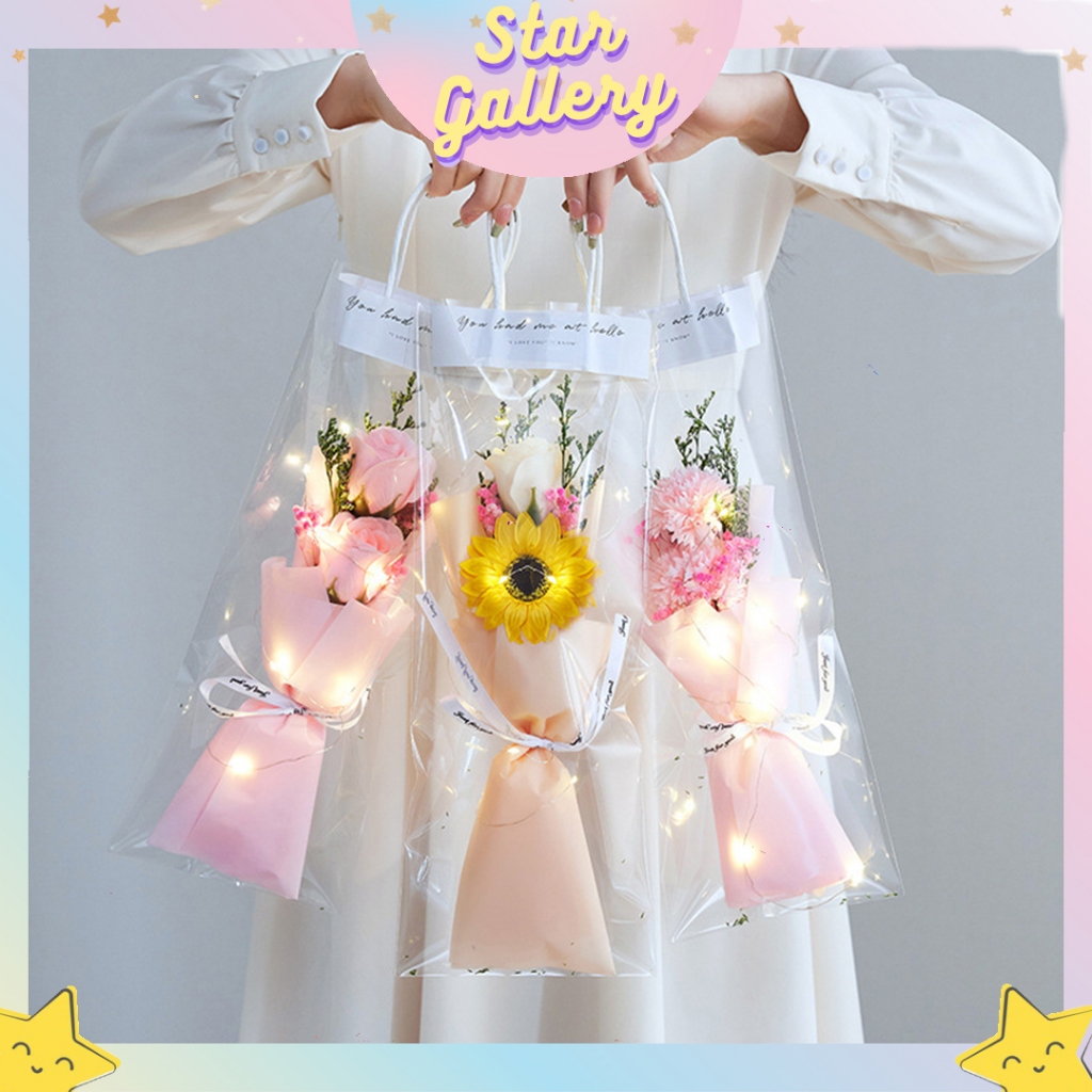 

Plastik Buket Bunga OPP Transparan Tas Buket Mika Plastik Set 10PCS SG 26