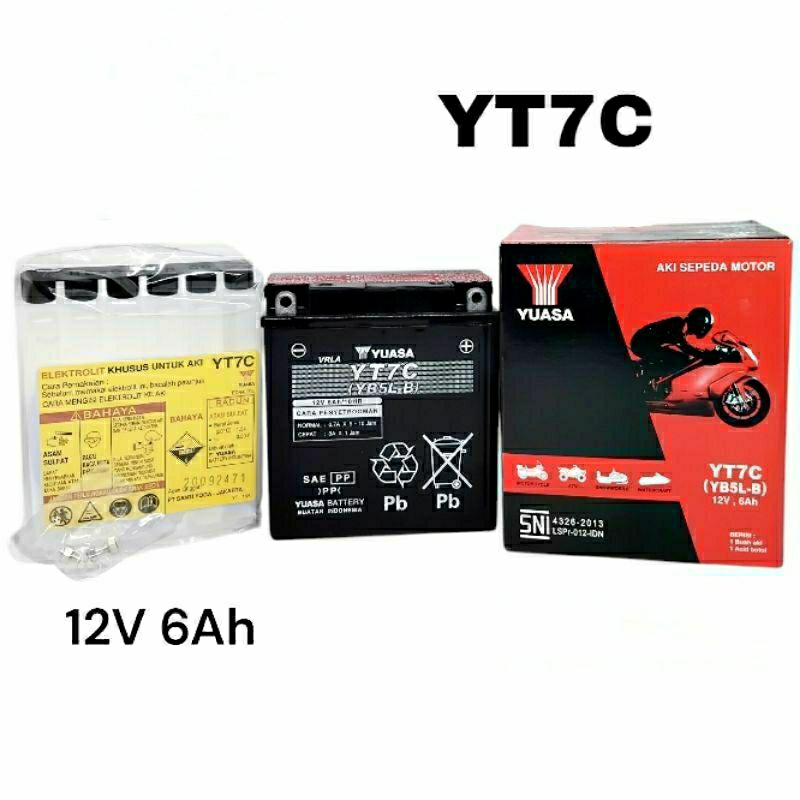 Original YUASA YT7C YB5L B MF Aki Astrea Supra Legenda Megapro Smash Titan Shogun Satria Tornado Bra