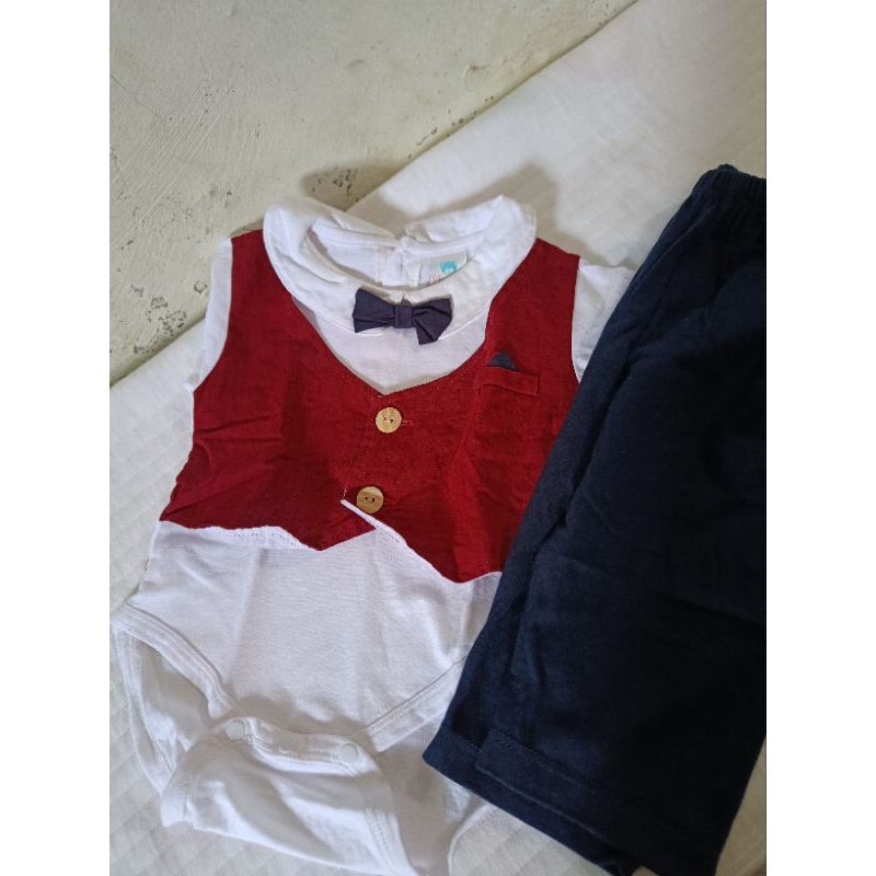 PRELOVED Pipiniko (Brand Matahari) Setelan Formal Vest Baju Anak Laki - Laki Newborn Baby
