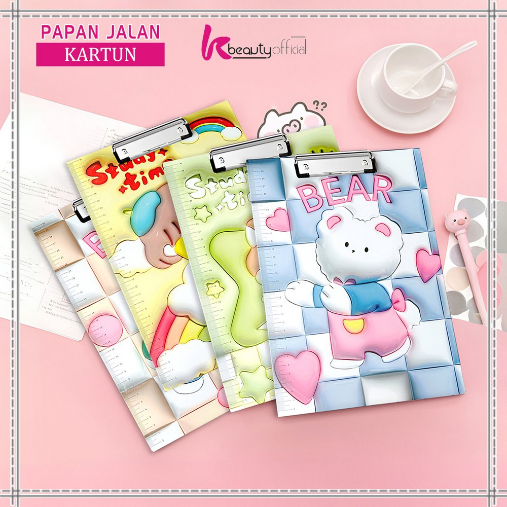 

KB-A112 Papan Ujian Motif Kartun 3D Anak Papan Jalan Ukuran A4 / Papan Ujian A4 Clipboard Karakter 3D / Exam Board Stationery