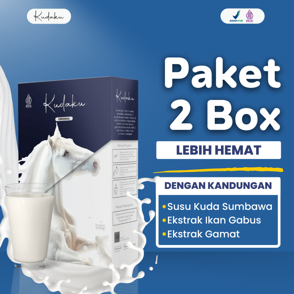 

Kudaku 2 BOX Susu kuda liar sumbawa asli obat nyeri sendi berkhasiat atasi pengepuran tulang 200gr