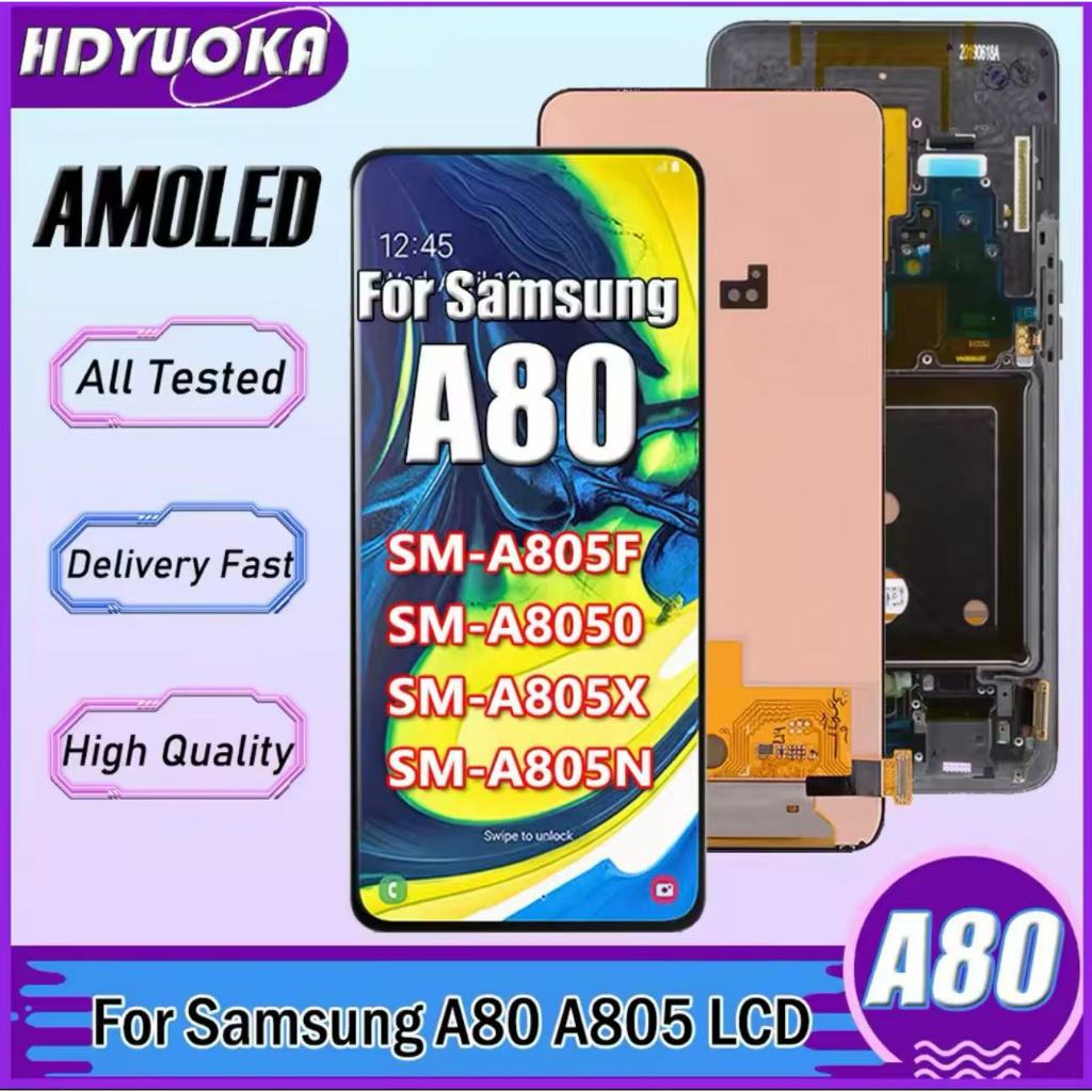 6.7'' AMOLED For Samsung Galaxy A80 LCD SM-A805 A805 A805F lcd Display Touch Screen Digitizer Assemb