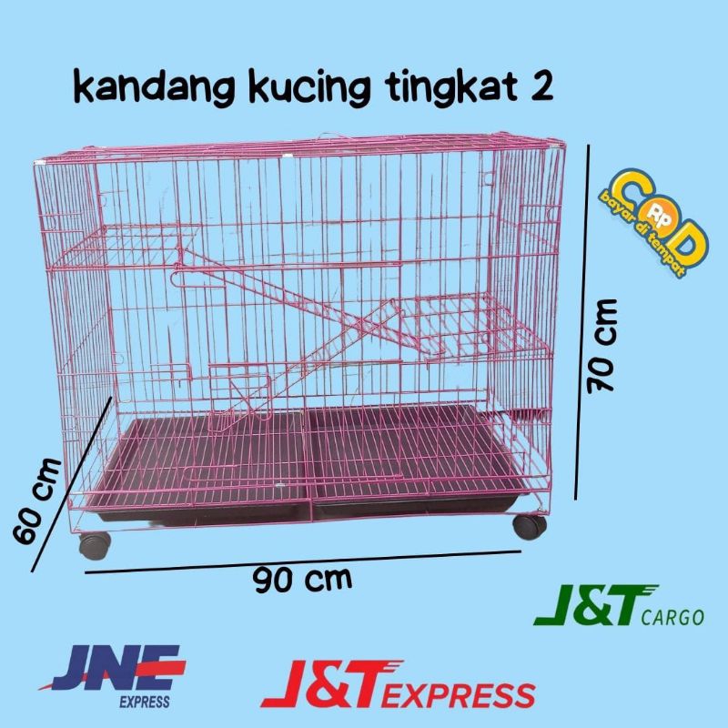 kandang kucing ,anjing ,kelinci tingkat 2 ukuran 90x70x60