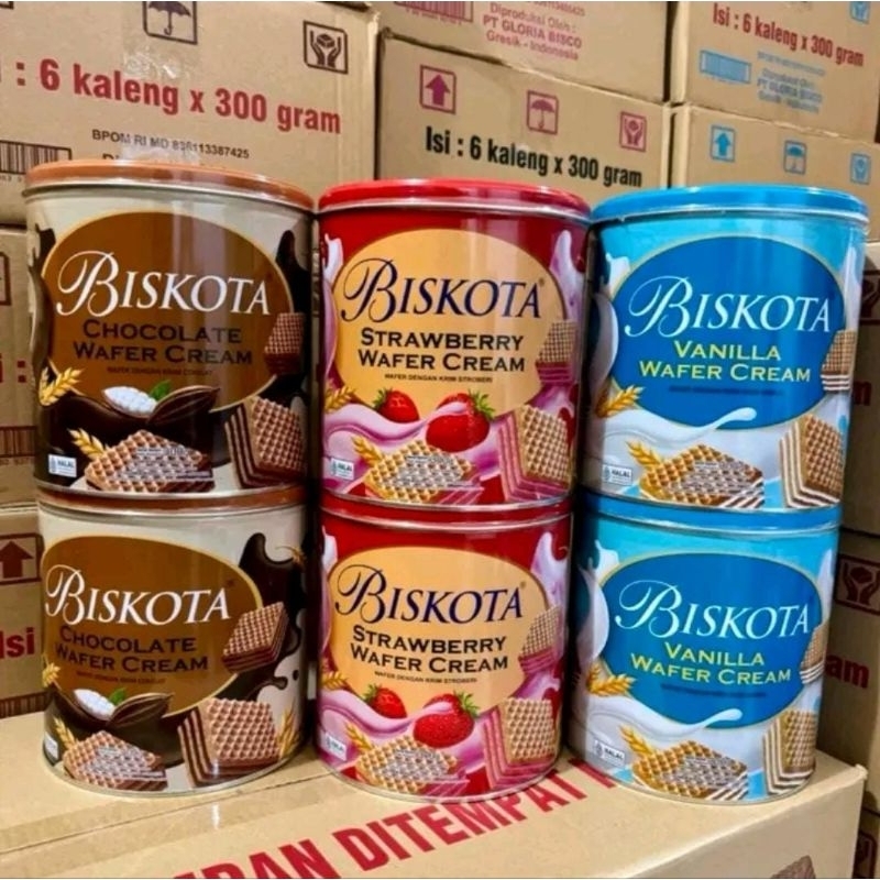 

BISKOTA KALENG WAFER CREAM 1 DUS [ISI 6 PCS] WAFER KALENG VANILA COKLAT STRAWBERI JAJAN LEBARAN PARCEL LEBARAN