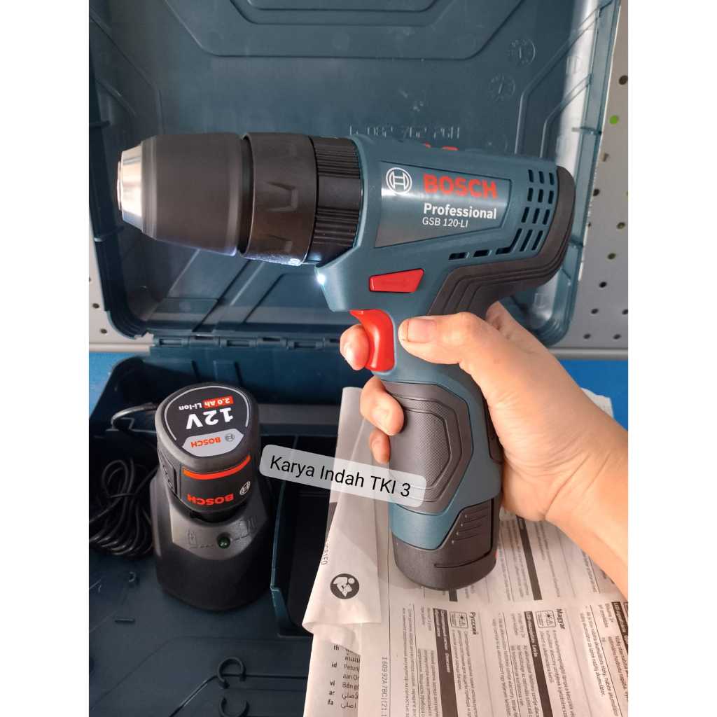 Cordless Bor Baterai Bosch GSB120 Li CORDLESS Tembok Beton GSB 120LI Impact Drill Tembok 18Volt