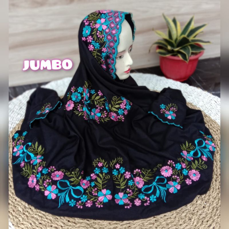 MUKENA JUMBO LAJUR/TERUSAN KUDUS WARNA HITAM
