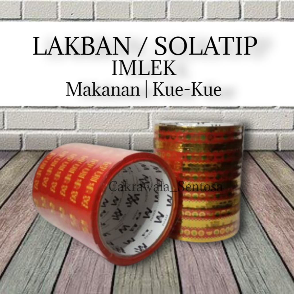 

Lakban Solatip Imlek Untuk Makanan Kuekue dan Buah Panjang 50m