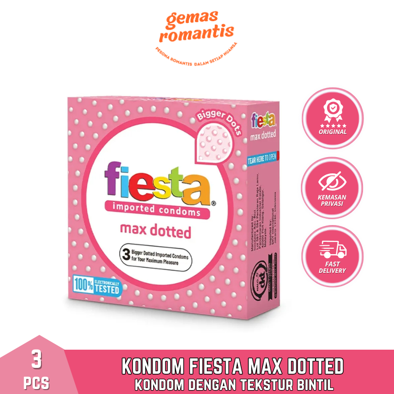 Kondom Bergerigi Besar Fiesta Max Dotted - 3 Pcs