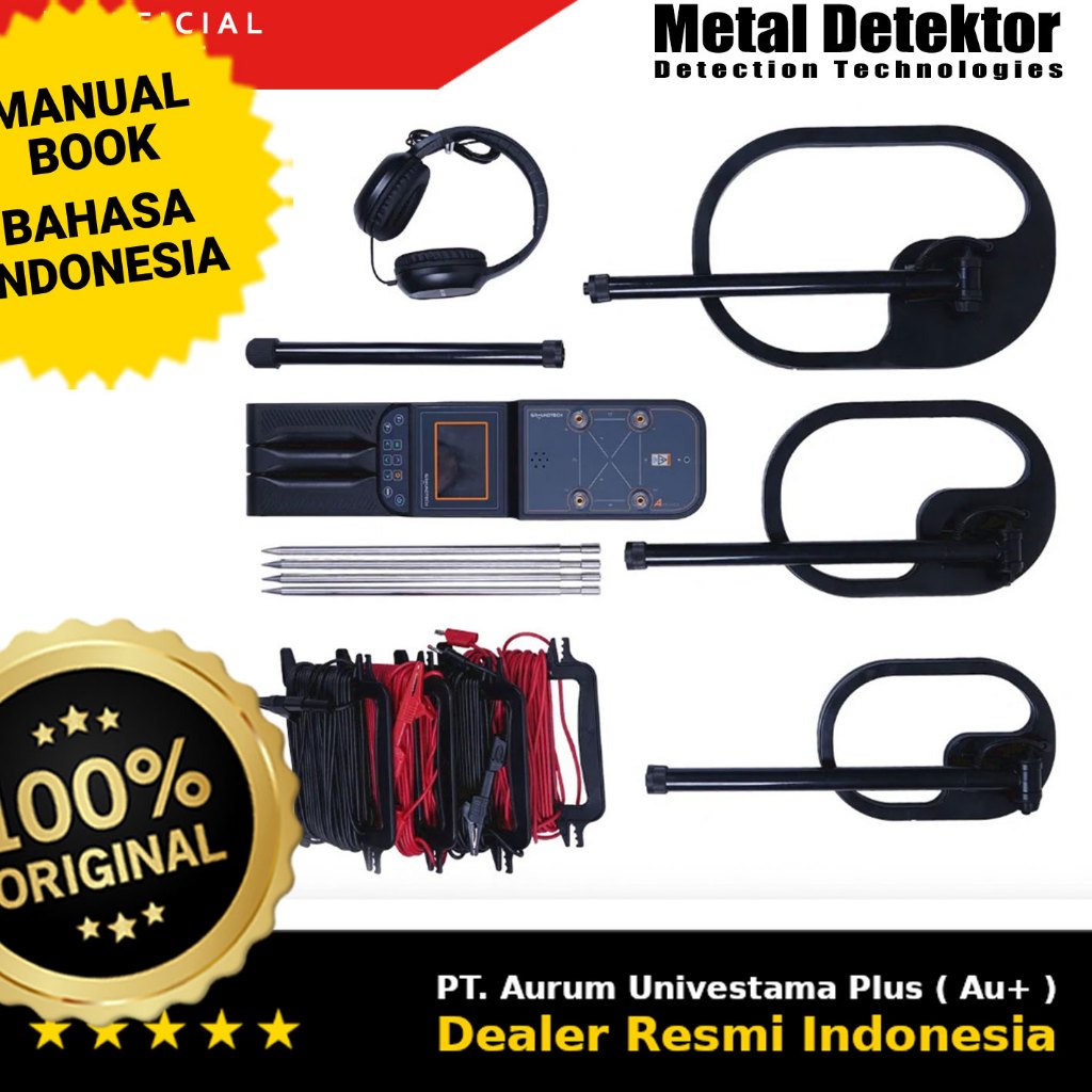 Metal Detektor Groundtech A2 Geo Gold Detector Groundtech A 2 GEO 3D & PI Kedalaman Hingga 20 Meter 