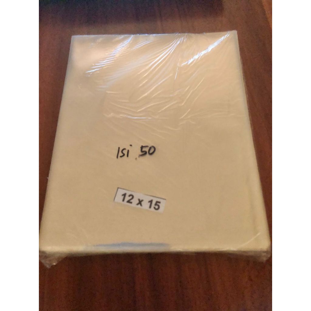 

plastik opp kaca tebal 12x15 tanpa lem tebal 40 mic isi 50 bening kemasan