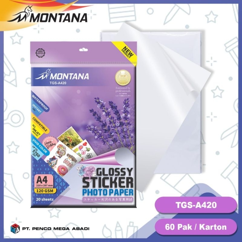 

stiker glossy photopaper MONTANA/120gsm/135 gsm