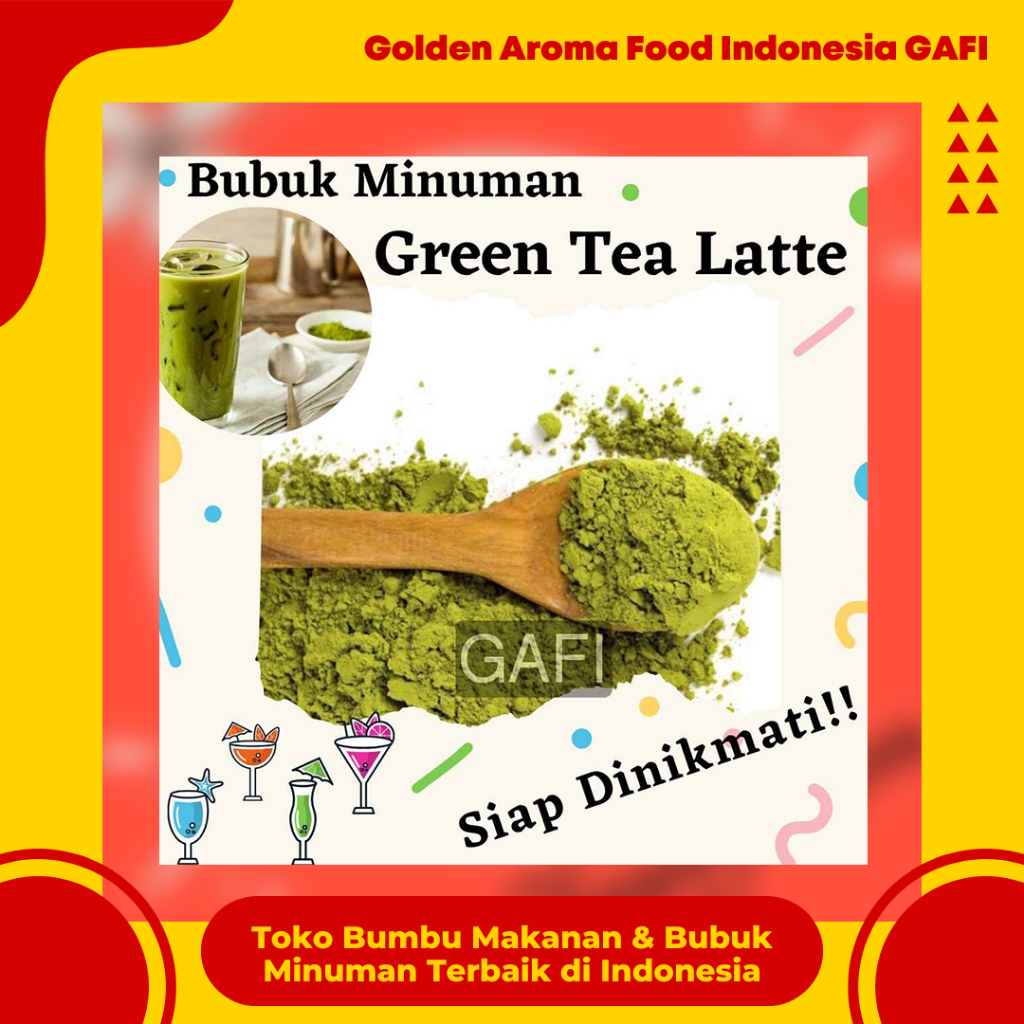 

GAFI Food Bubuk Minuman Rasa Green Tea Latte 1 Kg Enak Murah Halal, Green Tea Latte Powder 1Kg