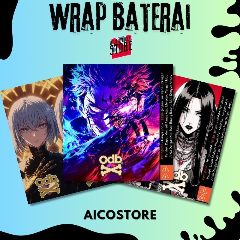 Stiker Wrap Baterai Odbx Anime Waifu Battery Wrap v1 Aicostore