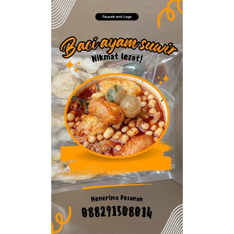

6 Bungkus Baso Aci ayam suwir chilioil