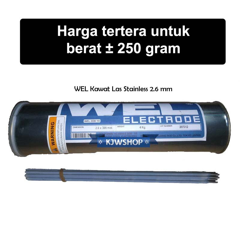 Kawat Las Stainless Steel Wel 2.6 mm x 300mm Kawat Las 2,6mm Stainless Kawat Stainless 2.6mm Weld