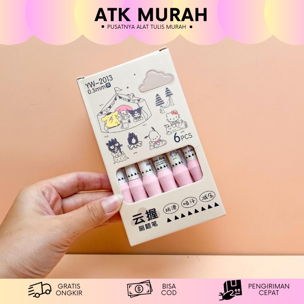 

PULPEN CETEK PLUFFY SANRIO 1 SET ISI 6 PCS WY-2013 PC-1653 PENA LUCU ALAT TULIS SEKOLAH MURAH TERJANGKAU