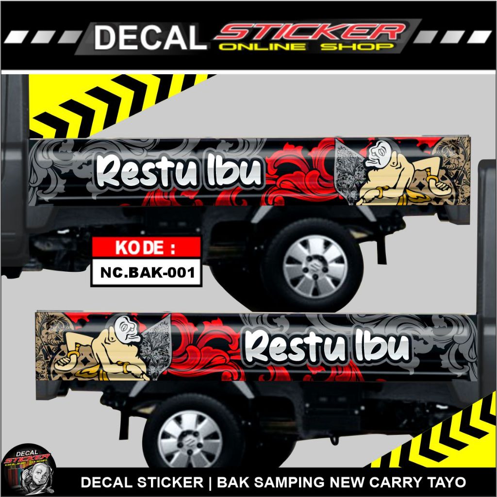 STIKER MOBIL NEW CARRY TAYO PICKUP BAK KANAN KIRI DECAL STICKER VARIASI CUSTOM KEREN