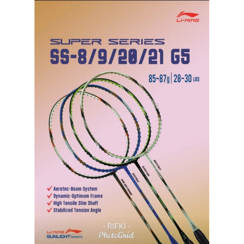 Raket Badminton Lining Super Series Ss 8/9/20/21 G5