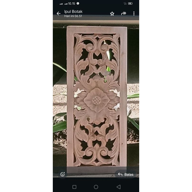 ornamen ukiran tebeng boven lubang angin 20x50