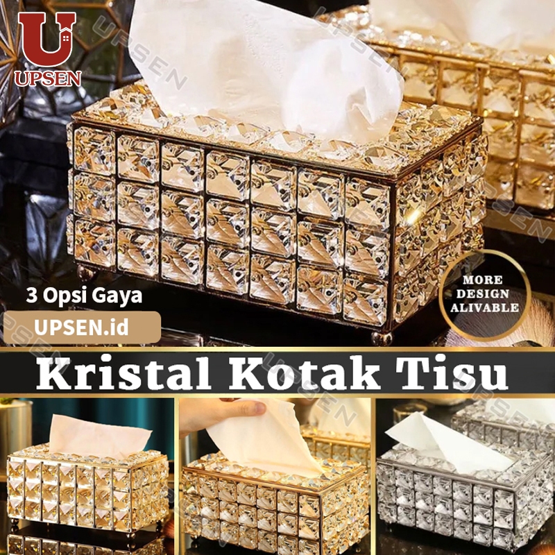 Kotak Tisu /Kristal Kotak Tisu /Kristal Kotak Tisu Gold /Tempat Penyimpanan Tisu Kristal Premium /Wa